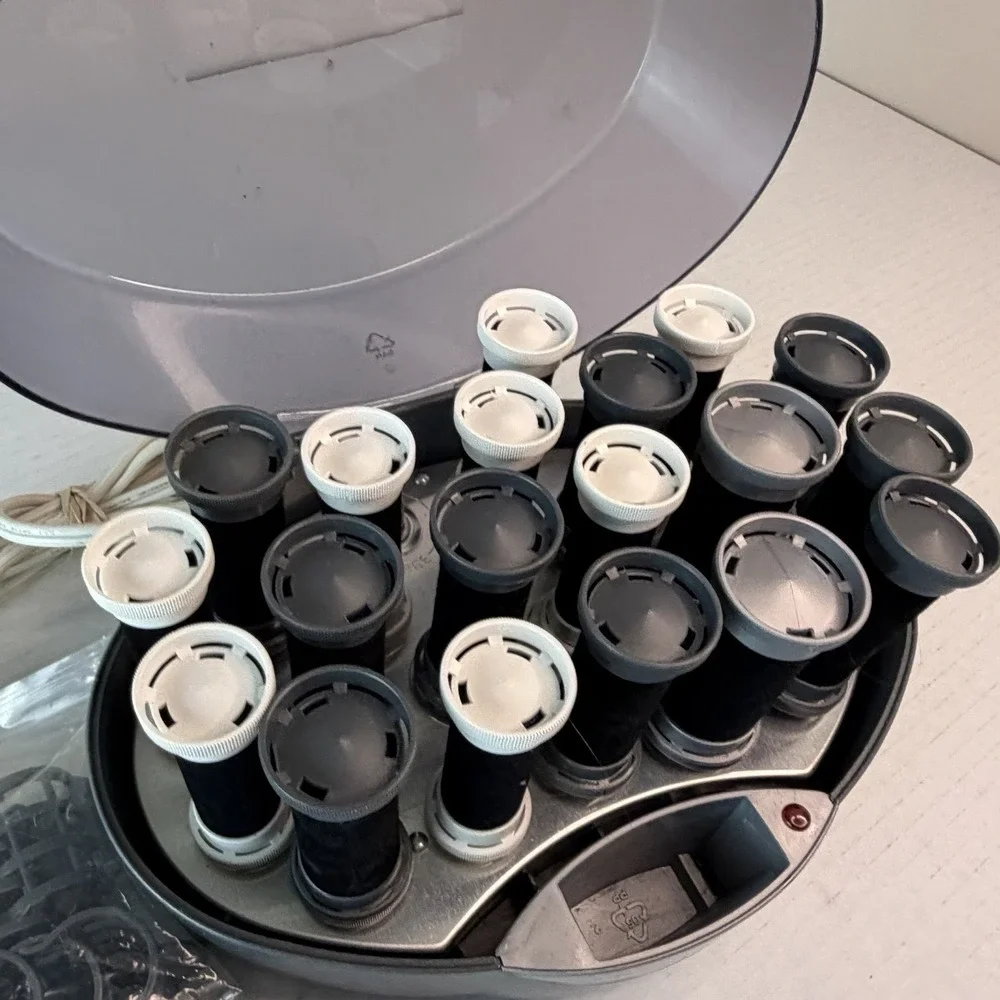 Remington Hot Rollers Curlers Model KF-201 Set 19 Velvet Clips 3‎ Sizes Tested